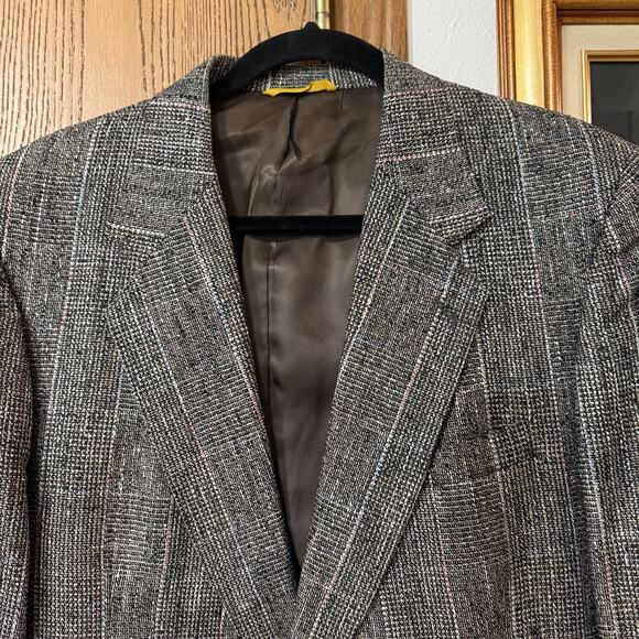 1990s Kuppenheimer Mens Sport Coat Size 44" Gray Pink Blue Single Breasted READ - Picture 5 of 11
